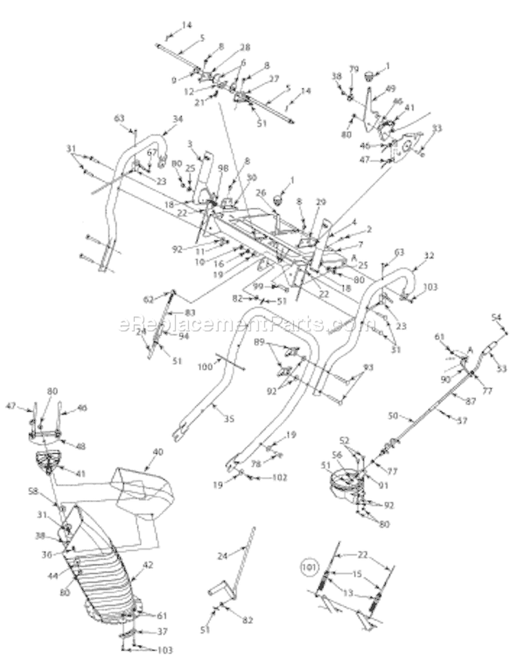 Page B Diagram and Parts List for 2005-2 Yard Man Snow Blower